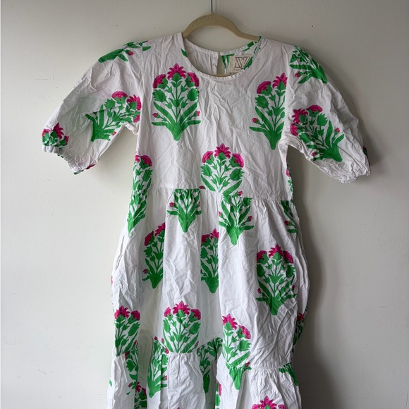 SZ BLOCKPRINTS Gaia Dress Floral Print Size Small - Picture 3 of 11